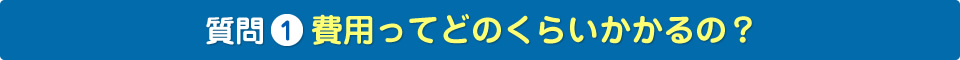 質問1　費用ってどのくらいかかるの？