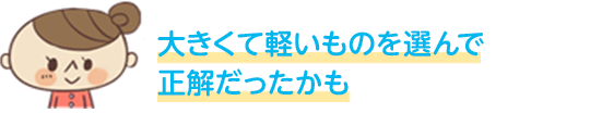 大きくて軽いものを選んで正解だったかも