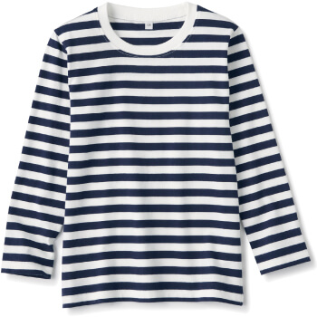 無印良品 インド綿天竺編み　ボーダー長袖Ｔシャツ