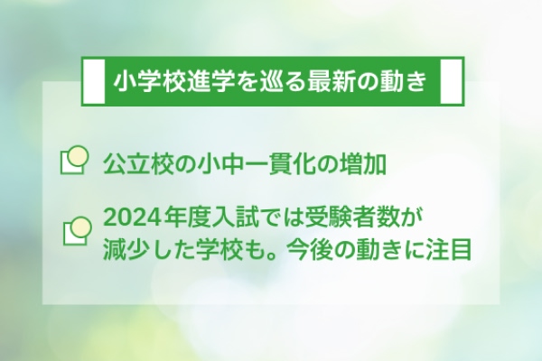 小学校進学を巡る最新の動き