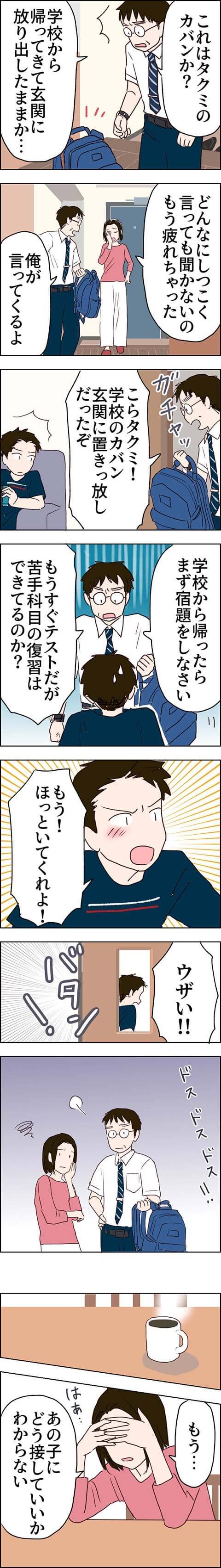 夫の帰宅後