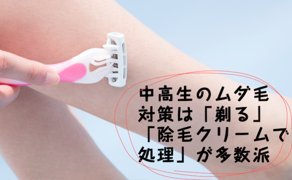 中高生のムダ毛対策は「剃る」「除毛クリームで処理」が多数派