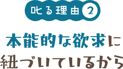 叱る理由2 本能的な欲求に紐づいているから