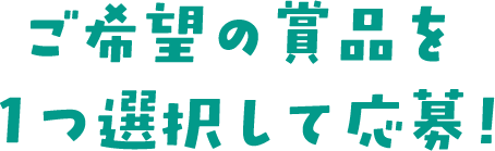 ご希望の賞品を1つ選択して応募!