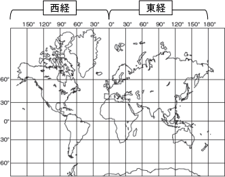 西経と東経にわかれた地図